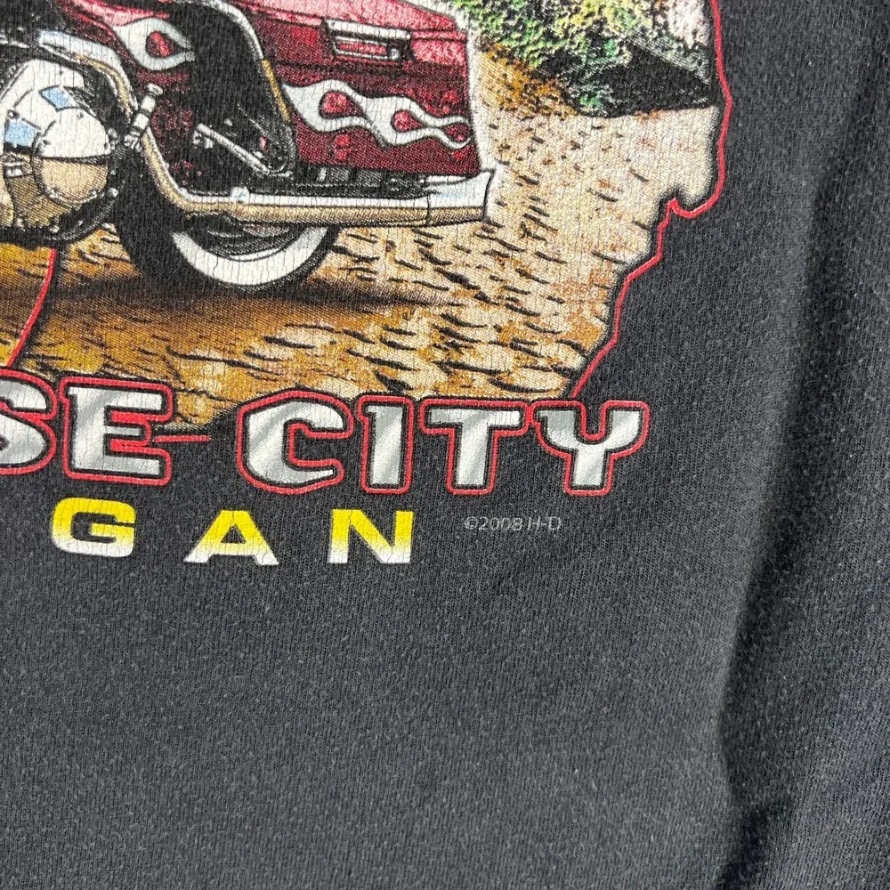 Harley Davidson Motorcycle T Shirt Fits Large‎ Faded 2008 Traverse City Michigan